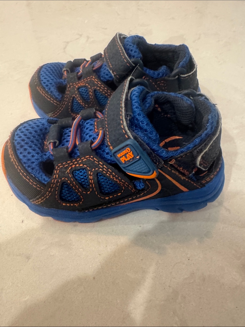 Stride Rite Scout Blue and Orange Kids Play Sandals Size 5M